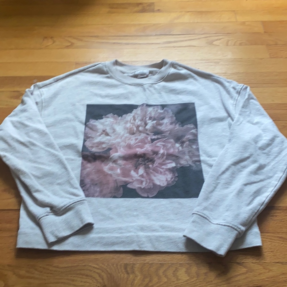 Helena Christensen Floral Cropped Sweatshirt